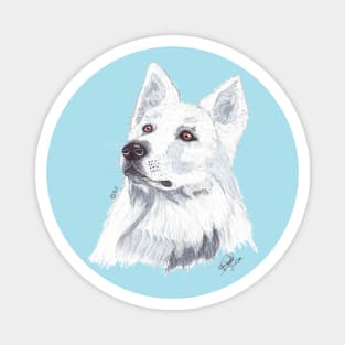 WHITE SWISS SHEPHERD DOG Magnet